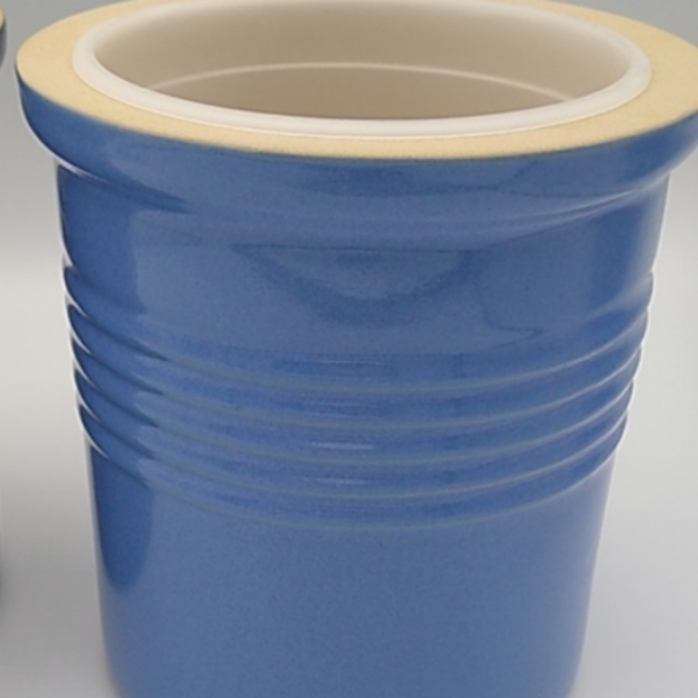 The Pampered Chef Stoneware Crocks in light blue c